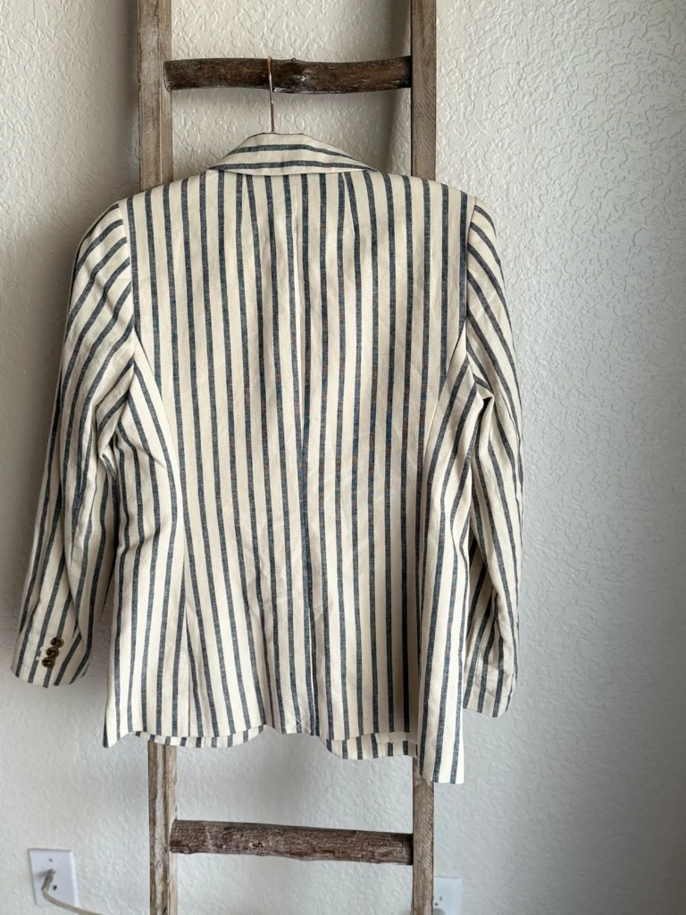 J. Crew Cream & Navy Striped Blazer